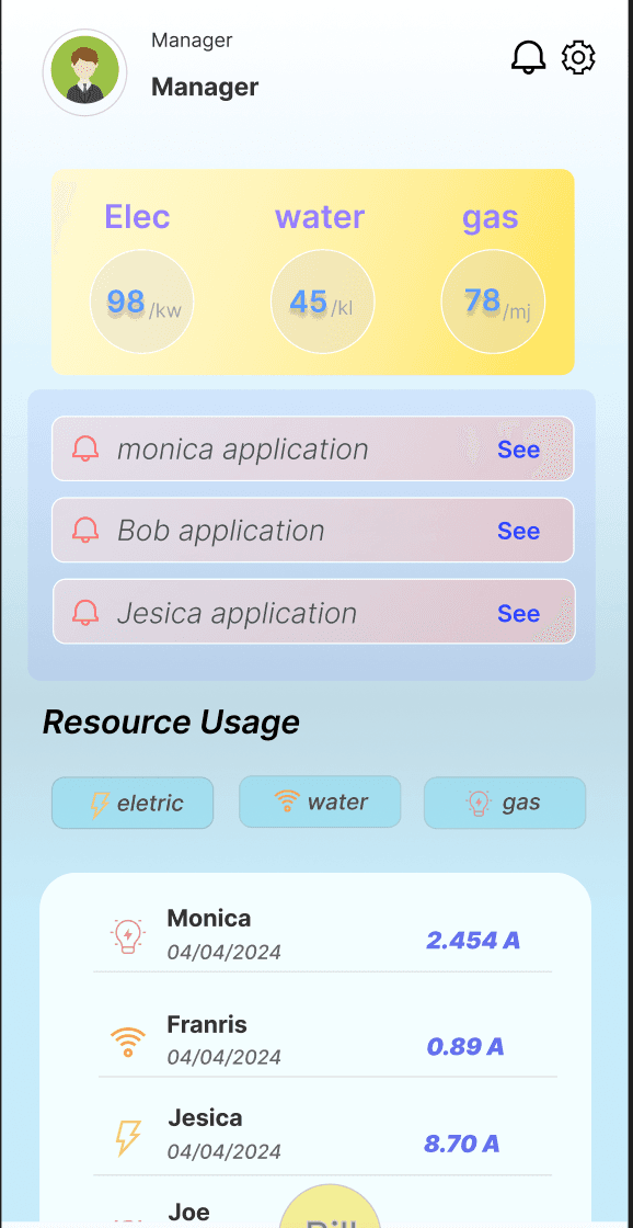 RN-based bill-sharing app.